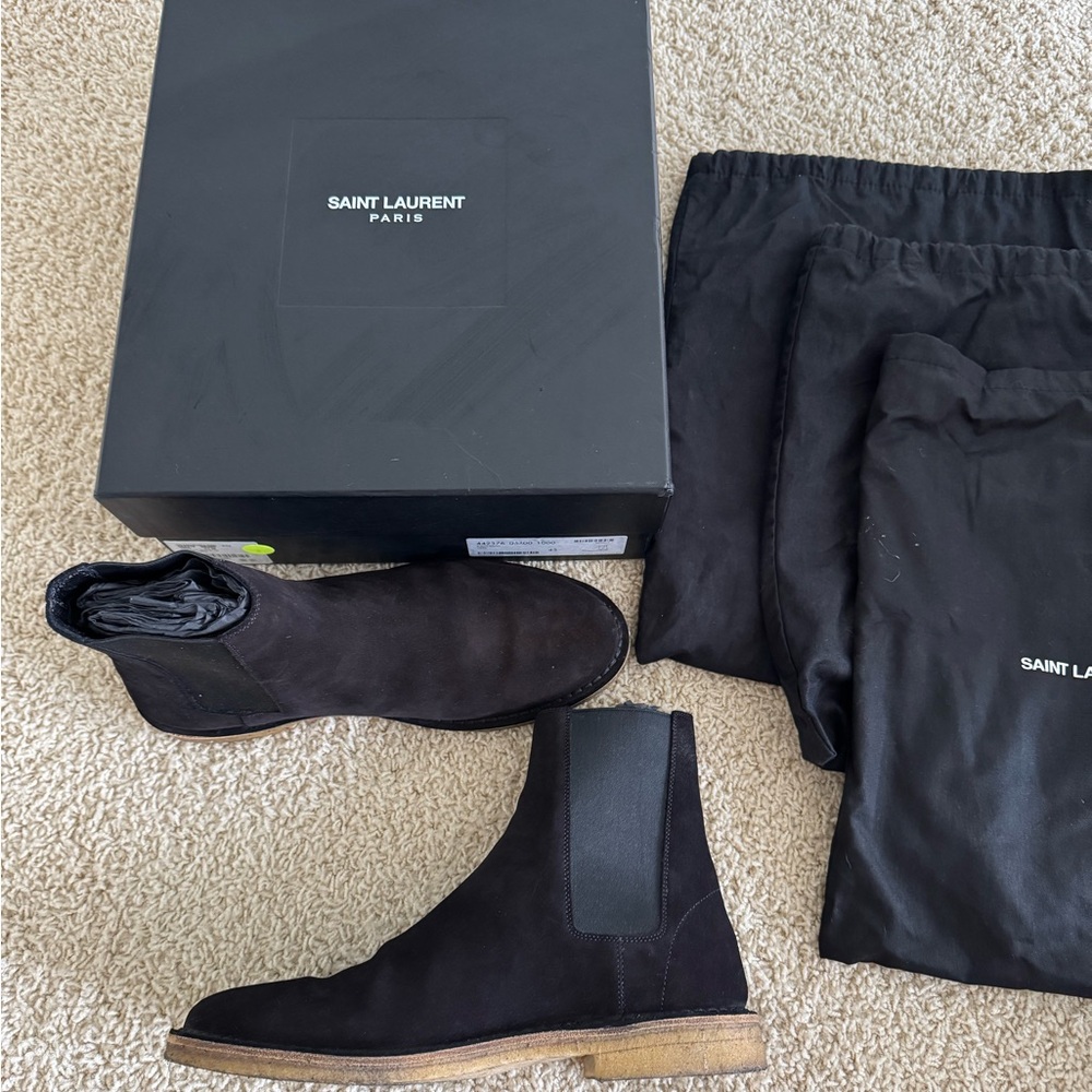 Saint Laurent Men's Dark Suede Chukka Boots